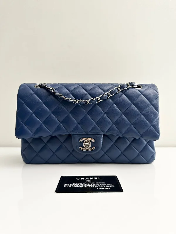 Chanel Vintage Inspired Handbag for Retro LoversChanel Classic Medium Lambskin Flap Navy Blue SHW