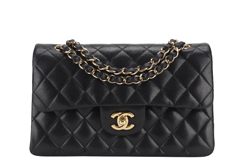 Chanel Chain Strap Handbag for Everyday UseCHANEL CLASSIC FLAP SMALL BLACK LAMBSKIN & GOLD HARDWARE WITH CARD (1547xxxx) WITH DUST COVER AND BOX