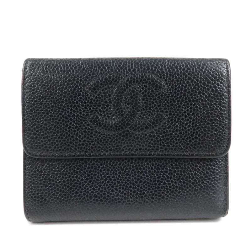 Chanel New Arrival Handbag with Gold HardwareCHANEL COCO Mark Caviar Skin Bi-hold Wallet Black