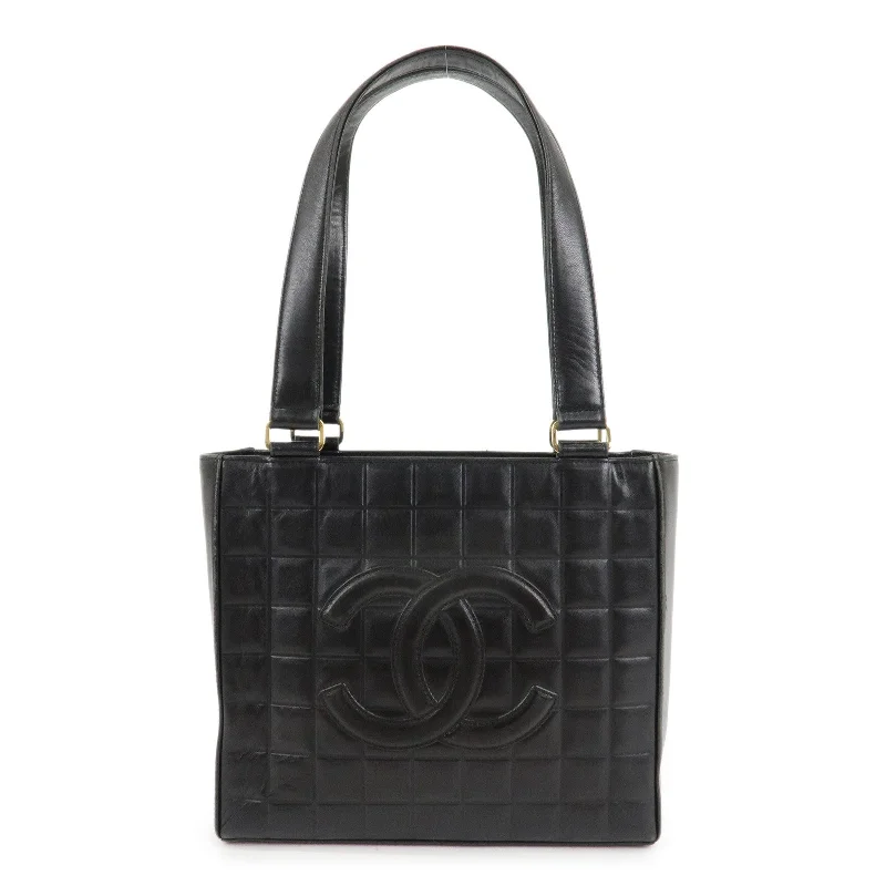 Chanel New Arrival Handbag with Gold HardwareCHANEL COCO Mark Chocolate Bar Lamb Skin Shoulder Bag Black