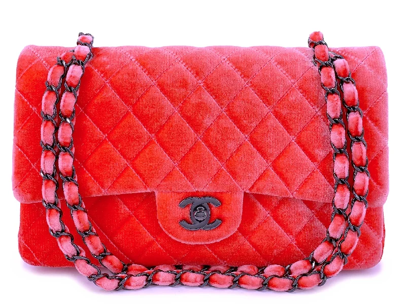 Chanel Black Handbag for Business MeetingsChanel Coral Velvet Medium Classic Double Flap Bag So Black Metal HW RSD