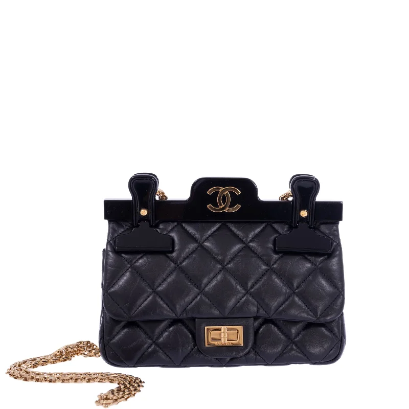 Chanel Vintage Inspired Handbag for Retro LoversCHANEL Rare Flap Hangar 2.55 Black Bag