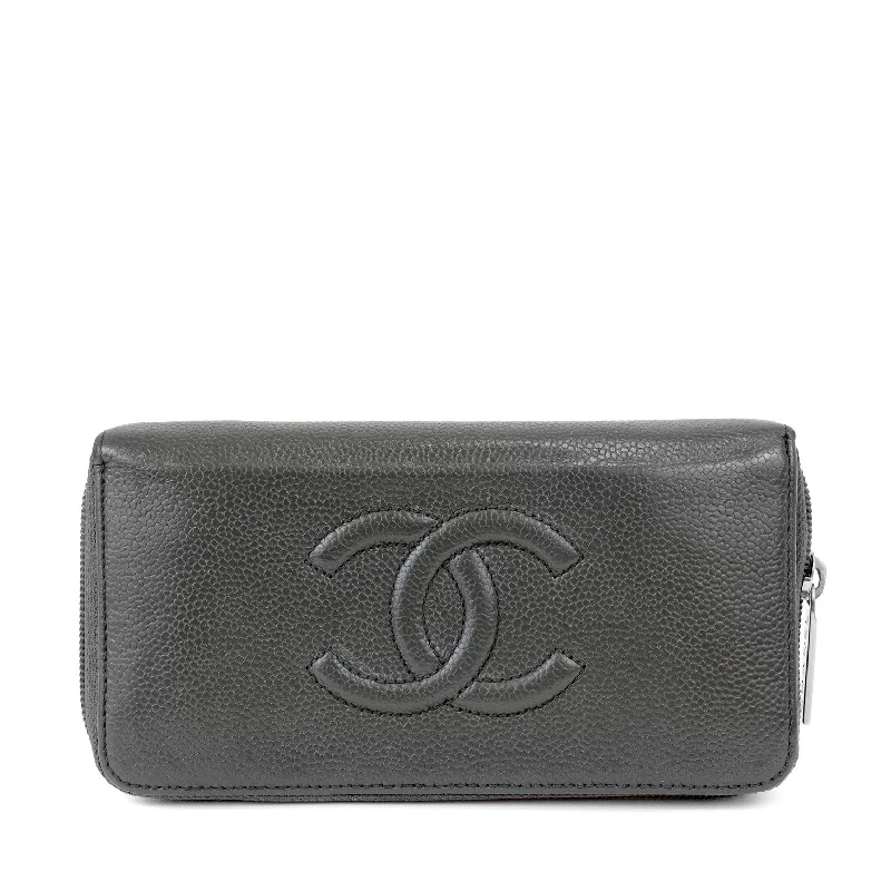 Chanel All - Match Handbag for Versatile StylingChanel Gray Caviar wallet w/ CC