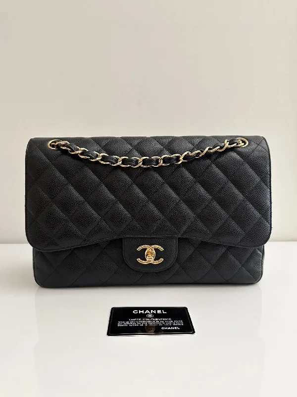 Chanel Medium Tote Bag for Office LadiesCHANEL Jumbo Classic Double Flap Black Caviar GHW