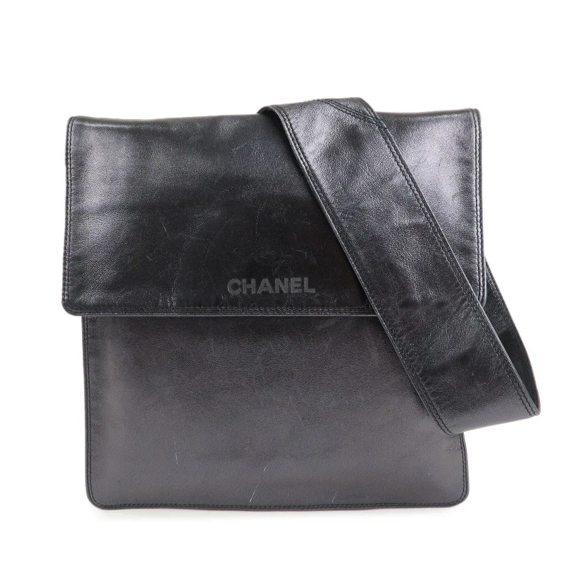 Chanel Limited Edition Handbag for CollectorsCHANEL Leather Logo Shoulder Bag Hand Bag Black