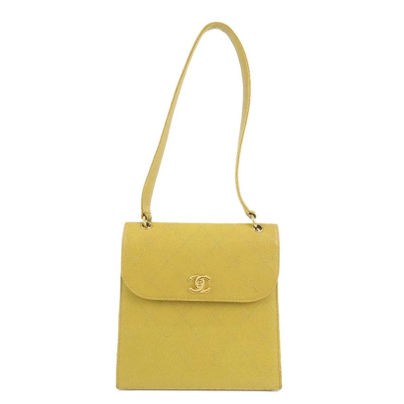 Chanel Limited Edition Handbag for CollectorsCHANEL Matelasse Caviar Skin Shoulder Bag Yellow