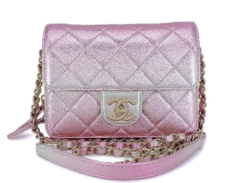 Chanel Medium Tote Bag for Office LadiesChanel Metallic Mermaid Ombre Pink Mini Wallet Flap Bag GHW ES7