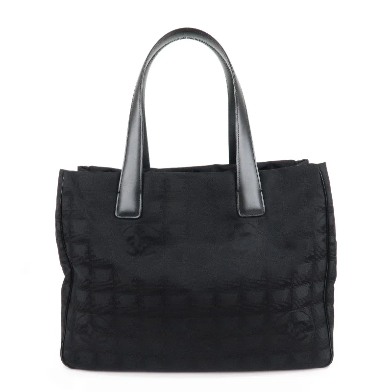 Chanel Limited Edition Handbag for CollectorsCHANEL New Travel Line Nylon Jacquard Leather Tote MM Black A15991