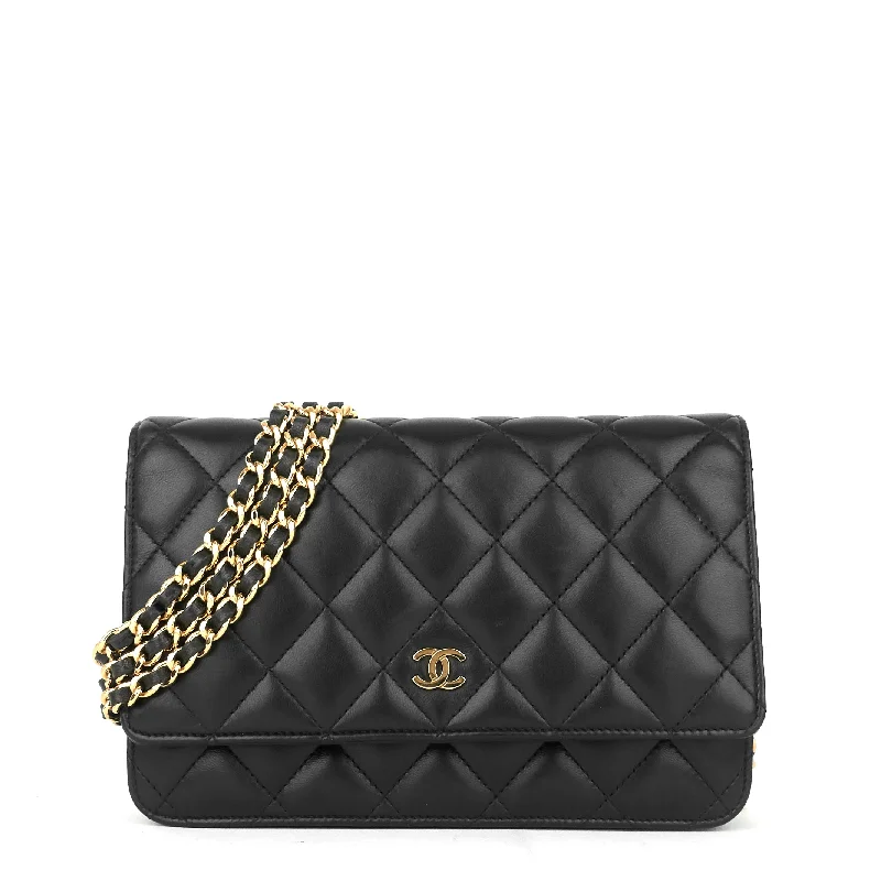 Chanel Vintage Inspired Handbag for Retro LoversWallet on Chain Lambskin Leather Bag