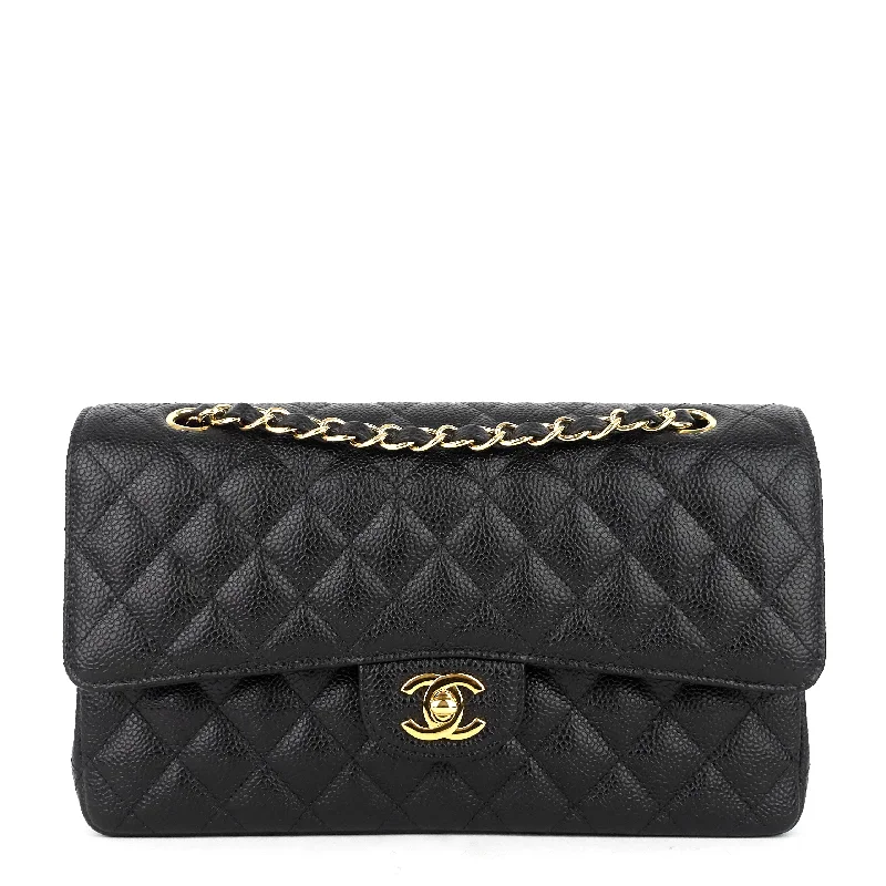 Chanel Luxury Handbag for High - End EventsDouble Flap Quilted Caviar Leather Bag