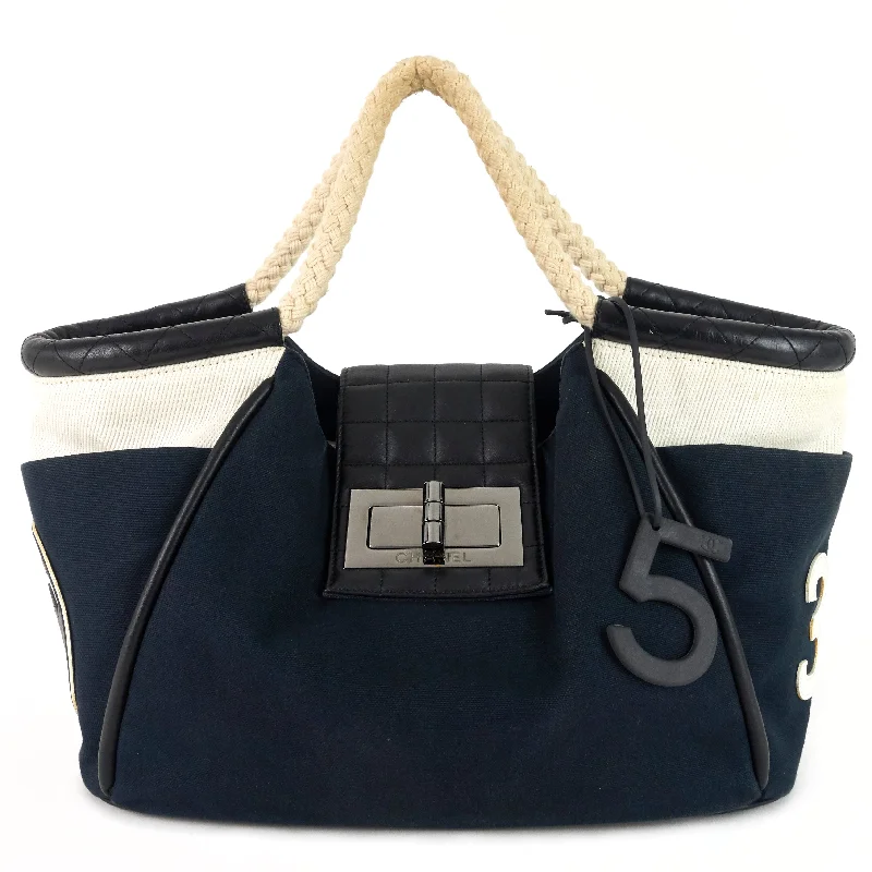 Chanel All - Match Handbag for Versatile StylingCruise Rope Canvas and Leather Cabas Tote Bag