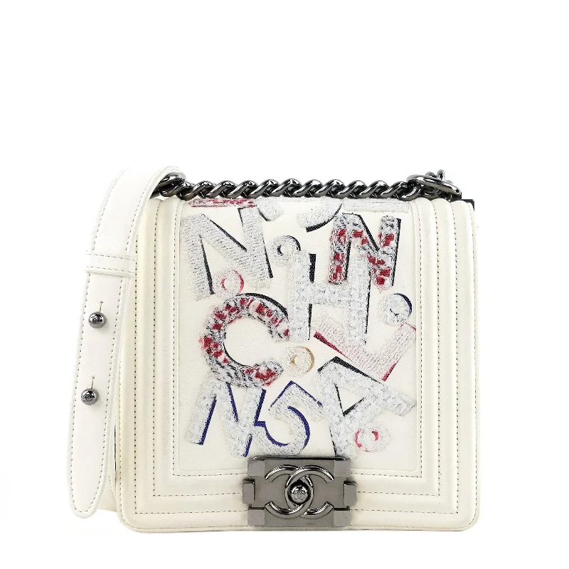 Chanel Small Crossbody Bag for TravelNo 5 Graffiti Lambskin Leather Boy Bag