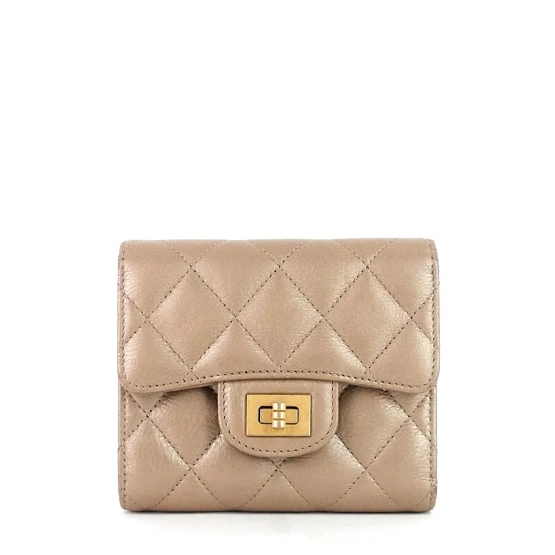 Chanel All - Match Handbag for Versatile StylingReissue Compact Metallic Calfskin Wallet