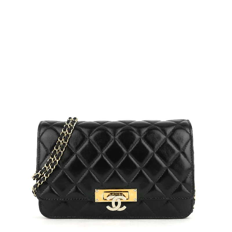 Chanel Black Handbag for Business MeetingsGolden Class Double CC Lambskin Wallet on Chain Bag