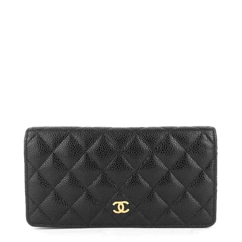 Chanel Chain Strap Handbag for Everyday UseL-Yen Caviar Leather Wallet