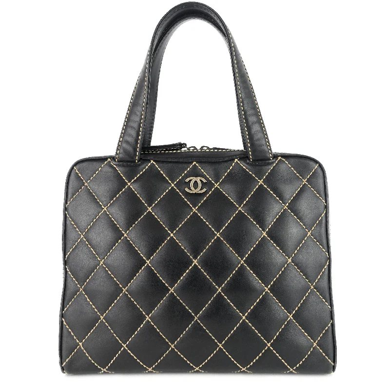 Chanel Quilted Leather Shoulder Bag for FashionistasSurpique Top Handles Calfskin Leather Bowler Bag