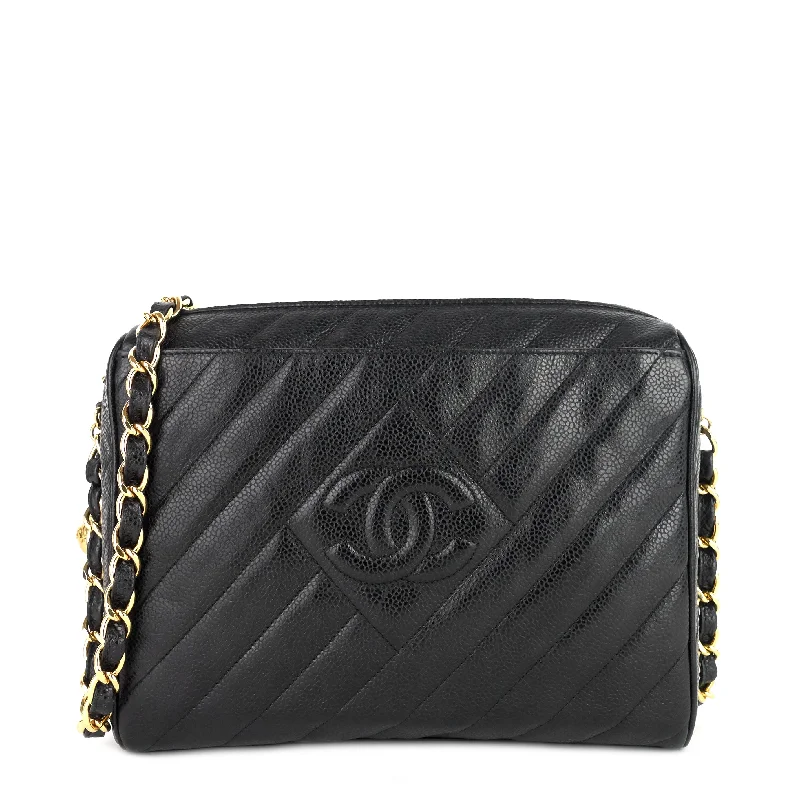 Chanel Lightweight Handbag for Daily ErrandsQuilted Caviar Leather CC Camera Bag