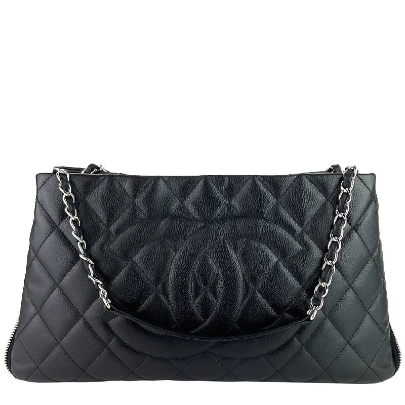 Chanel New Arrival Handbag with Gold HardwareExpandable Zip Caviar Leather Shoulder Bag