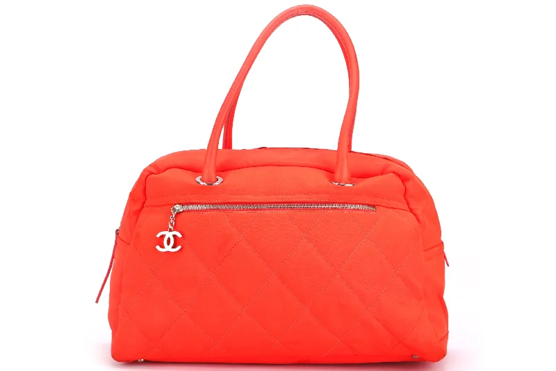 Chanel New Arrival Handbag with Gold HardwareCHANEL PARIS BIARRITZ NEON ORANGE NYLON BOWLER BAG (1221xxxx), WITH CARD