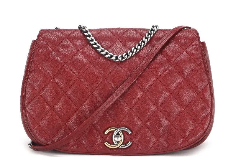 Chanel Colorful Handbag for Spring OutfitsCHANEL POCKET FLAP MESSENGER BAG 26CM (2322xxxx) RED CAVIAR LEATHER GOLD & SILVER HARDWARE, WITH CARD, NO DUST COVER