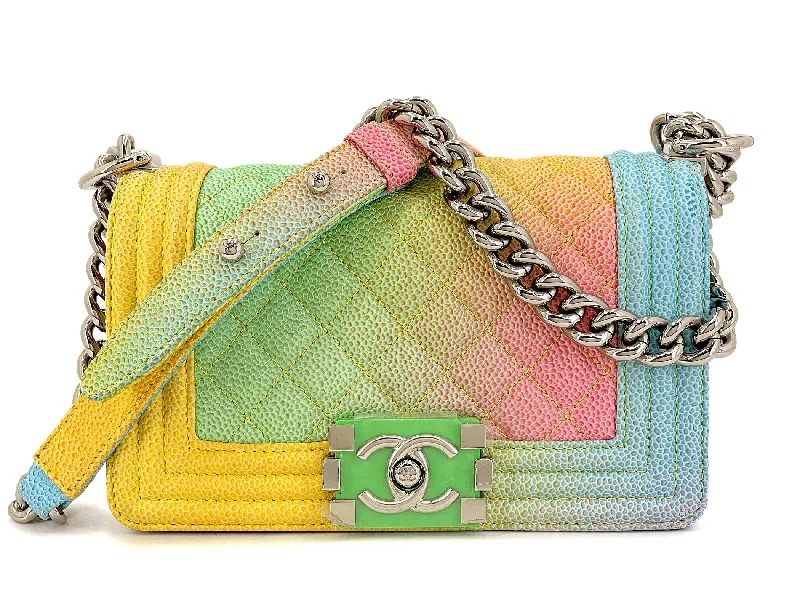 Chanel Lightweight Handbag for Daily ErrandsChanel Rainbow Caviar Coco Cuba Small Boy Flap Bag 17C XLN