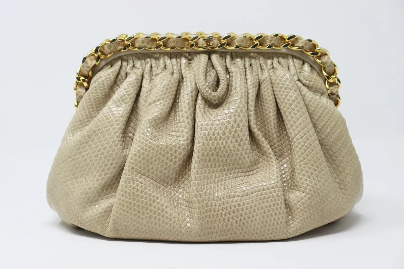 Chanel Luxury Handbag for High - End EventsON LAYAWAY   CHANEL Rare Vintage Lizard Convertible Bag to Clutch