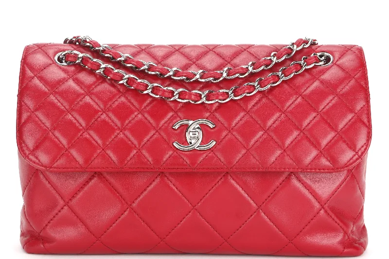 Chanel Lightweight Handbag for Daily ErrandsCHANEL RED QUILTED LAMBSKIN 32CM SHOULDER BAG (1466xxxx) SILVER HARDWARE, NO CARD & DUST COVER