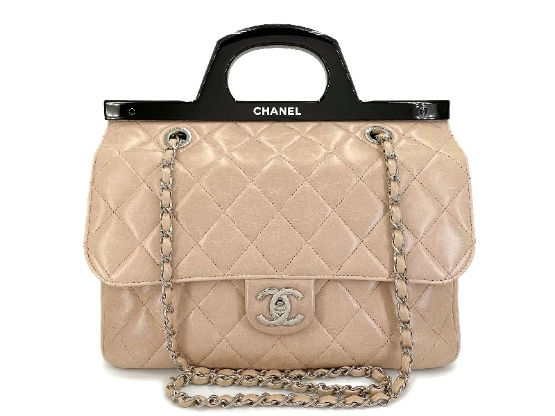 Chanel Lightweight Handbag for Daily ErrandsChanel Resin Handle Beige Delivery Jumbo Flap Bag 2014 SHW 21I