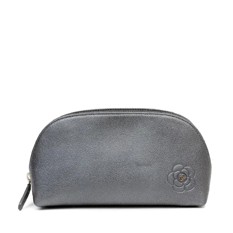 Chanel Limited Edition Handbag for CollectorsChanel Slate Grey Camellia Pouch