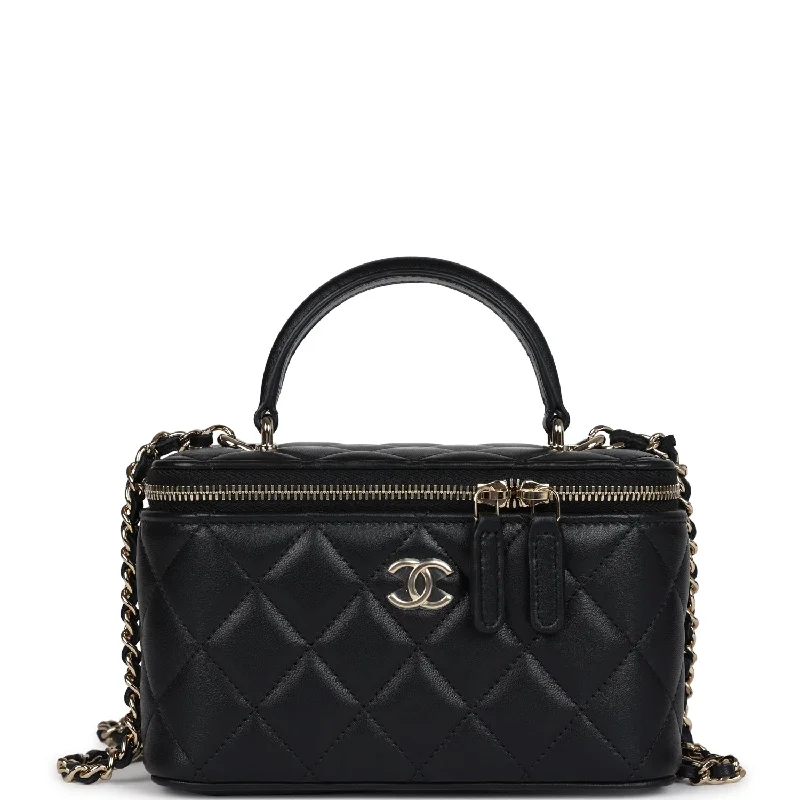 Chanel Colorful Handbag for Spring OutfitsChanel Small Top Handle Vanity Case Black Lambskin Light Gold Hardware