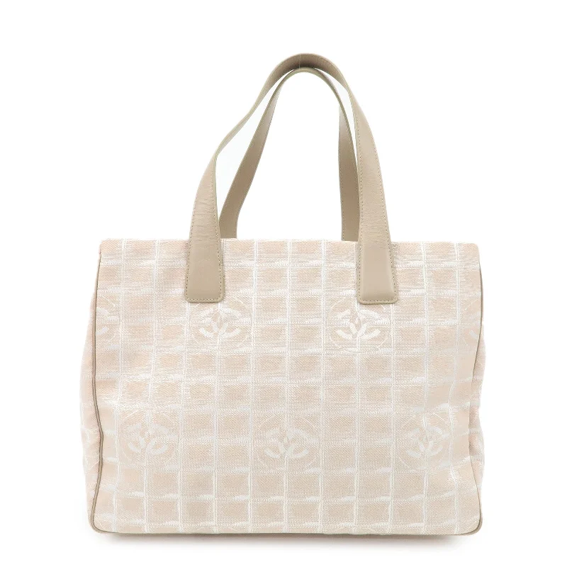 Chanel New Arrival Handbag with Gold HardwareCHANEL Travel Line Nylon Jacquard Leather Tote Bag Beige A15991