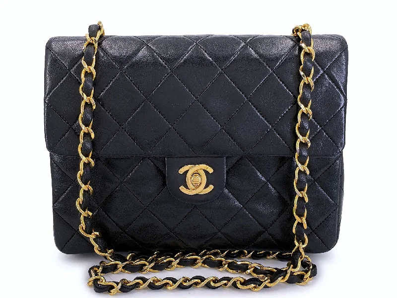 Chanel Vintage Inspired Handbag for Retro LoversChanel Vintage 1990 Black Mini Flap Bag Classic Lambskin 20cm 24k GHW FEL