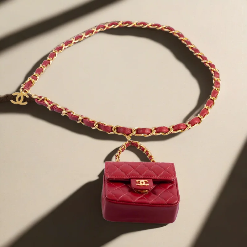 Chanel Colorful Handbag for Spring OutfitsChanel Vintage 1990's Micro Mini Belt Bag Red Quilted Lambskin Gold Hardware