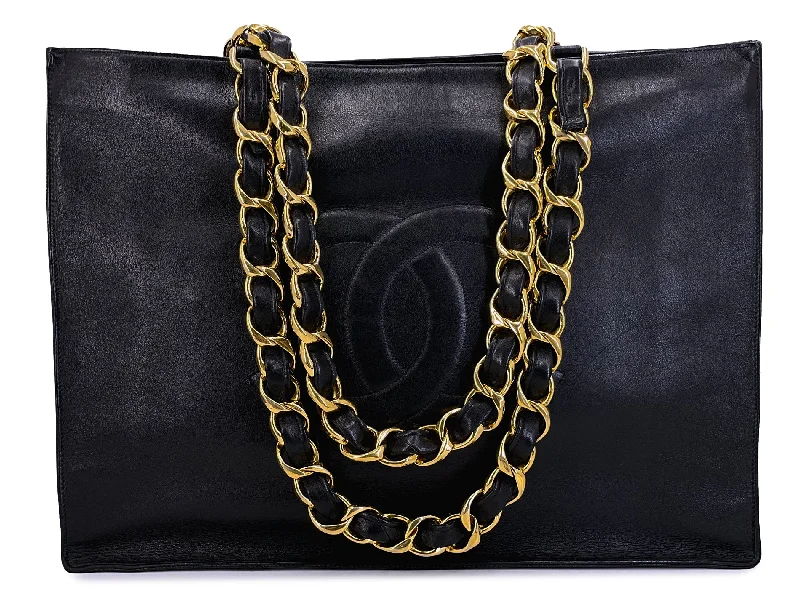 Chanel Classic Flap Bag for Evening PartyChanel Vintage Black Chunky Chain Classic Tote Bag 24k GHW AO8