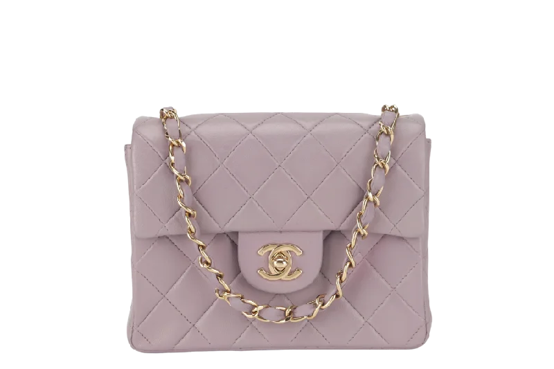 Chanel Lightweight Handbag for Daily ErrandsCHANEL VINTAGE CLASSIC FLAP MINI SQUARE (795xxxx) LILAC LAMBSKIN GOLD HARDWARE WITH CARD AND DUST COVER