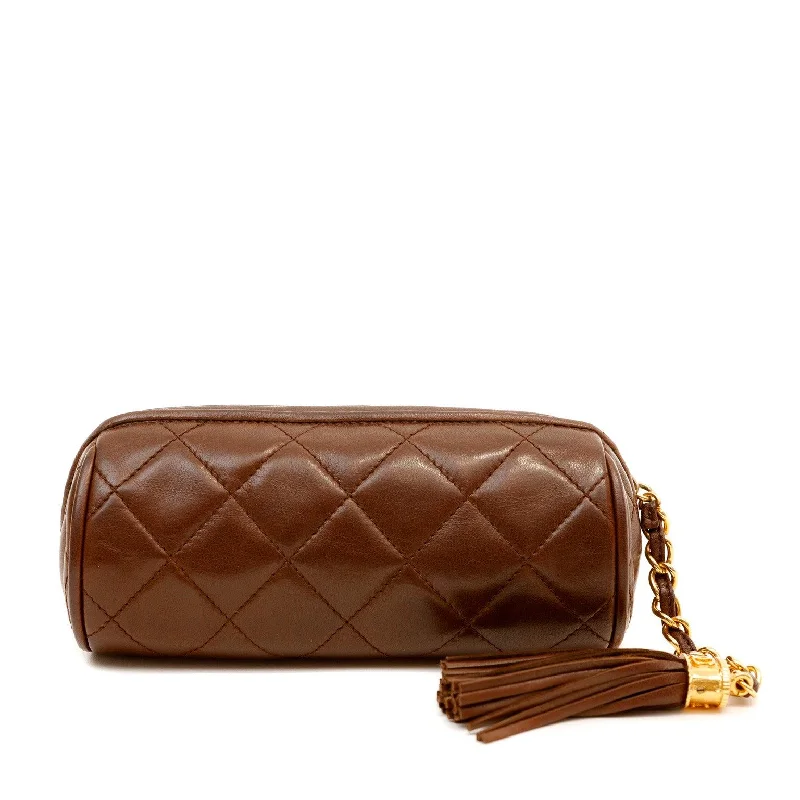 Chanel New Arrival Handbag with Gold HardwareChanel Vintage Quilted Brown Lambskin Travel Pouch