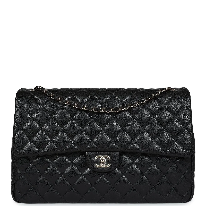 Chanel All - Match Handbag for Versatile StylingChanel XXL Flap Bag Black Shiny Caviar Light Gold Hardware