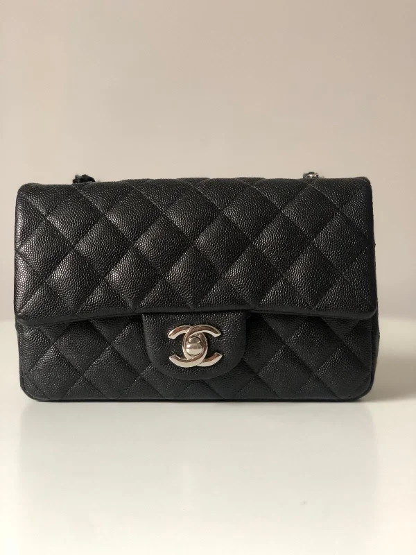 Chanel Classic Flap Bag for Evening PartyChanel 18B Caviar Black Quilted Classic Flap Mini SHW