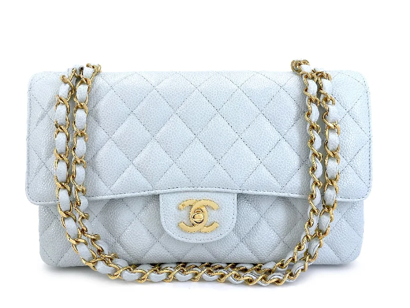 Chanel Colorful Handbag for Spring OutfitsPristine Chanel 2002 Vintage Pale Blue Caviar Medium Classic Double Flap Bag 24k GHW X35