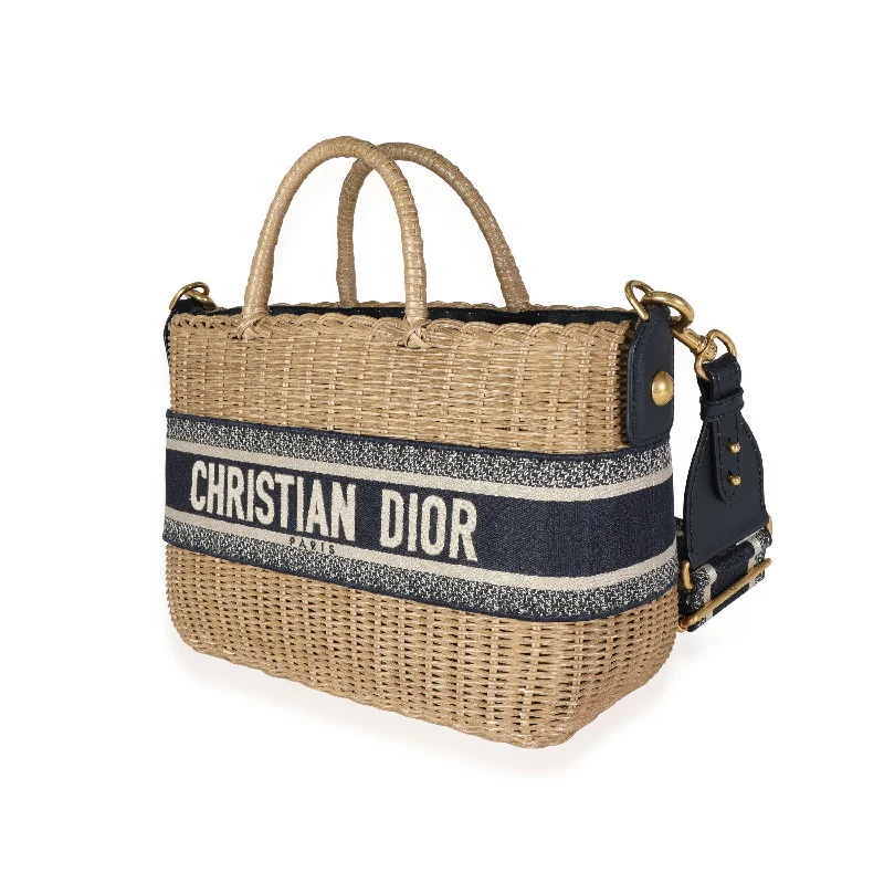 Christian Dior bags with a quilted pattern and gold - toned hardwareChristian Dior Oblique Jacquard Wicker Basket Bag