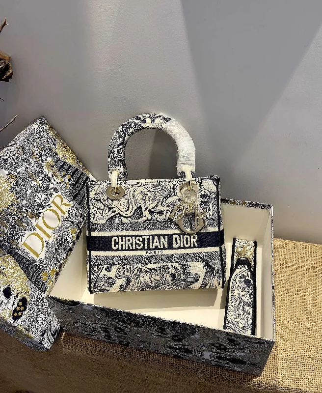 Christian Dior Saddle bags with a studded trim for a bold lookChristian Dior Medium Lady D Lite Bag