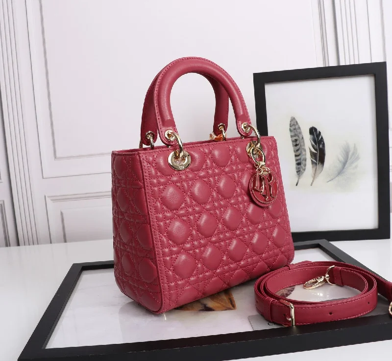 High - fashion Christian Dior bags with a geometric patternChristian Dior Medium Lady Dior  Bag