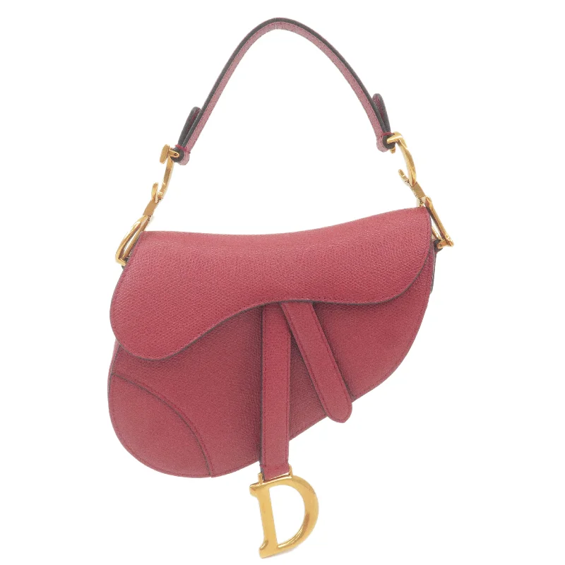 Christian Dior bags with a detachable coin purse insideChristian Dior Saddle Bag Leather Shoulder Bag Bordeaux