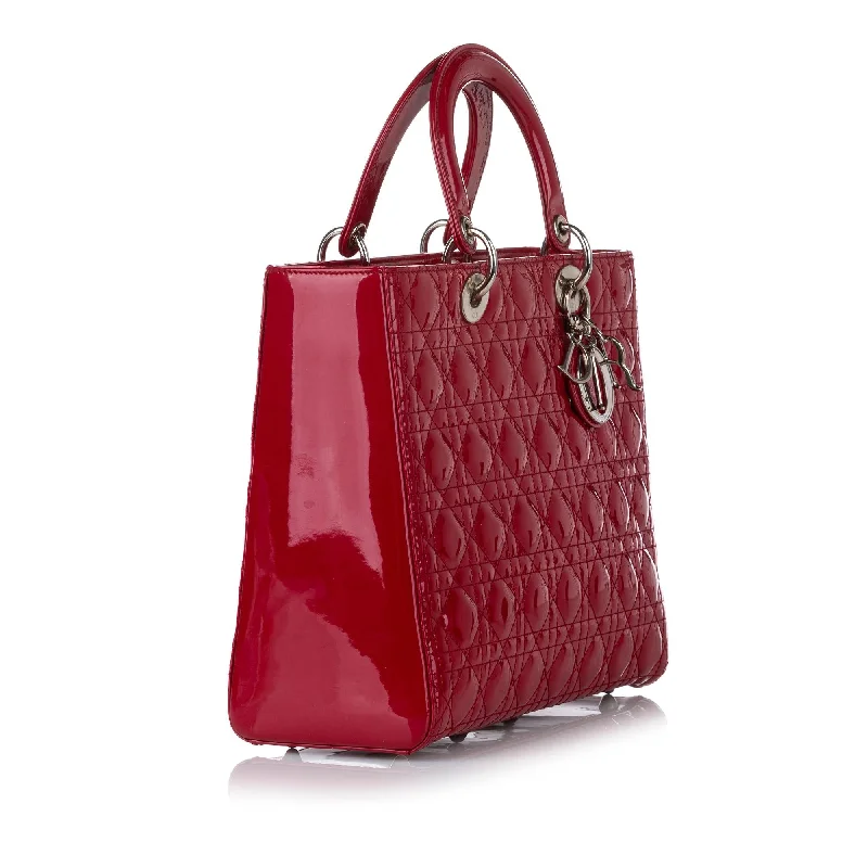 Trendsetting Christian Dior crossbody bags with a colorful strapDior Cannage Lady Dior Patent Leather Satchel (30092)