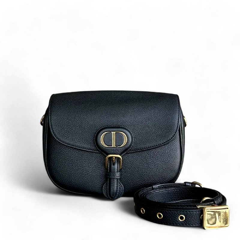 Trendsetting Christian Dior crossbody bags with a colorful strapDior Bobby Medium Grained Calfskin Black Golden Hardware