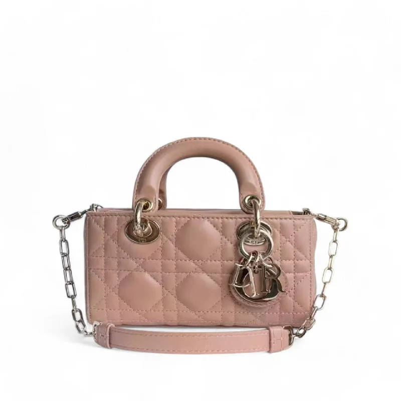 Christian Dior bags with a quilted pattern and gold - toned hardwareDior D-joy Micro - Lambskin Cannage Nude Pink Gold Hardware